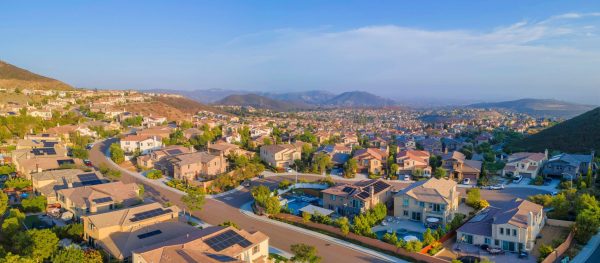 View of residential area in San Marcos, California.